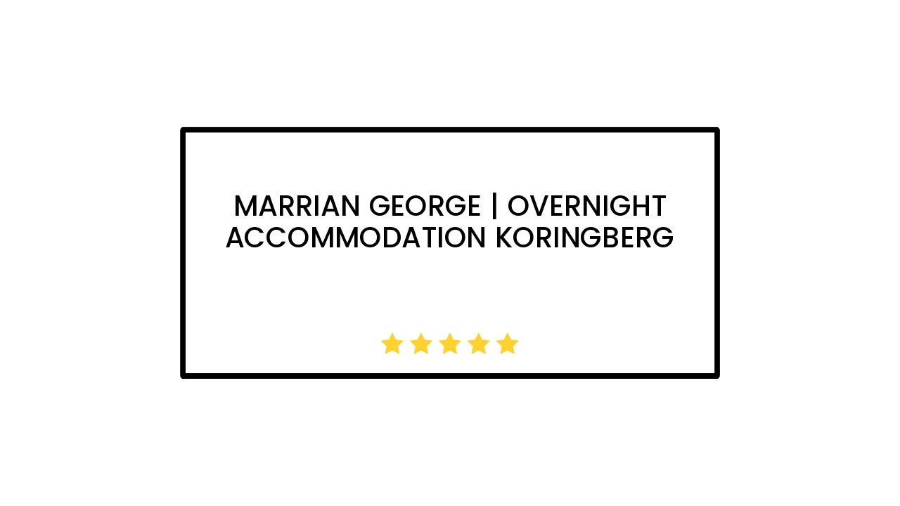 Marrian George | Overnight Accommodation Koringberg